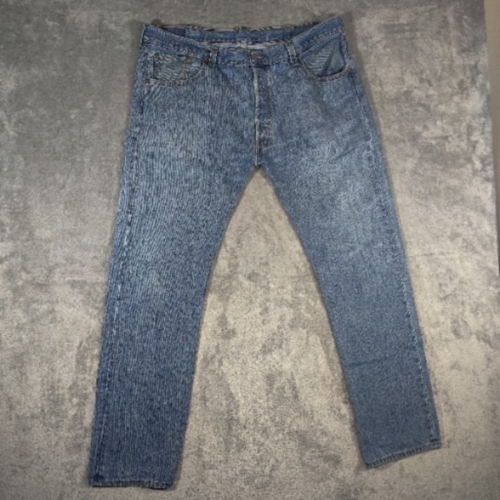 Levis Jeans‎ Men's 40x32 Blue 501 XX Button Fly Denim Jeans Frayed At Bottoms